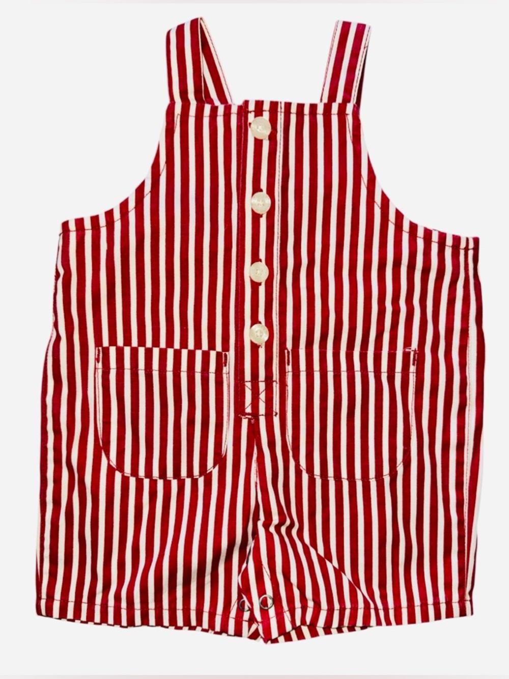 Vintage GAP Red and White Striped Shortalls XS 0-3 months